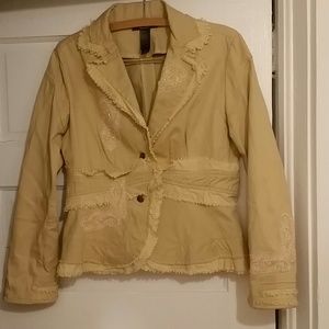 Bisou Bisou Tan Fancy Jacket Sz 12